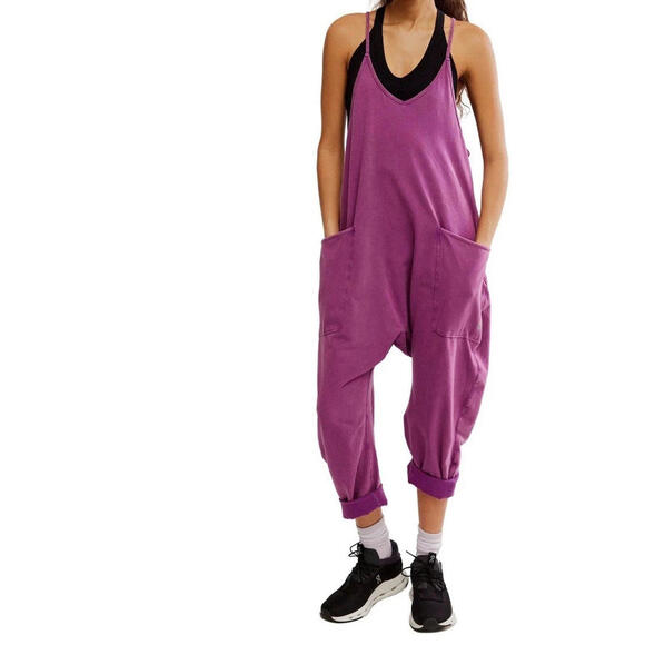 Free People Pants - NWT Free People FP Movement Women's Size L Hot Shot Jumpsuit Deep Mulberry L